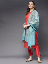 Hand Embroidered Kurta With Pant And Dupatta