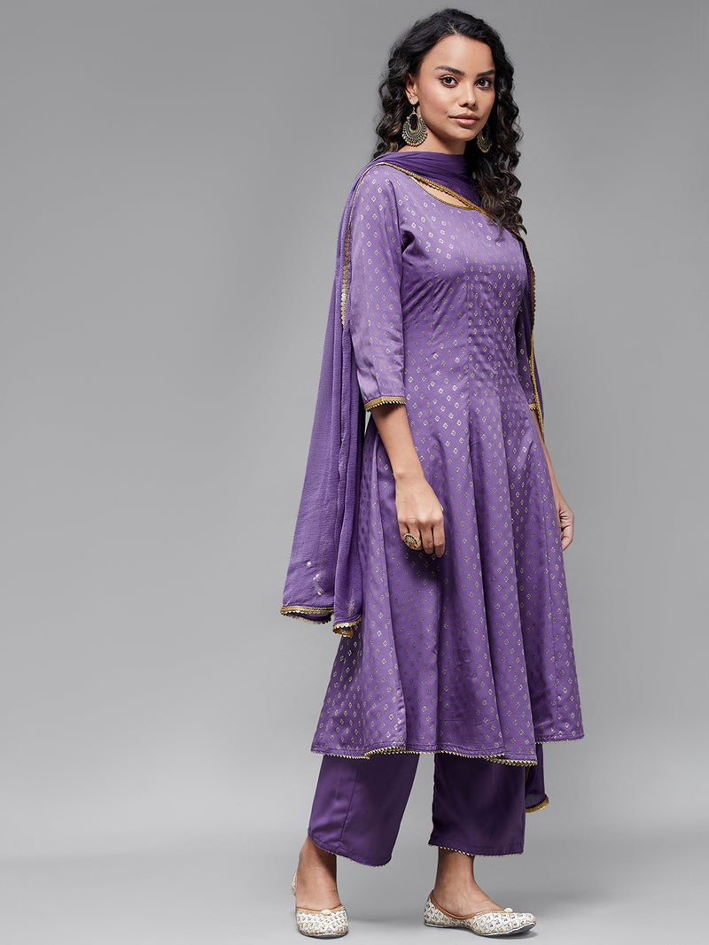 Anarkali Full Flare Kurta With Trouser And Duppata