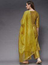 Gota Patti Embroidered Kurta With Pant And Duppata