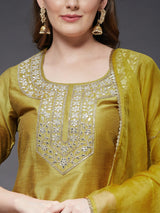 Gota Patti Embroidered Kurta With Pant And Duppata