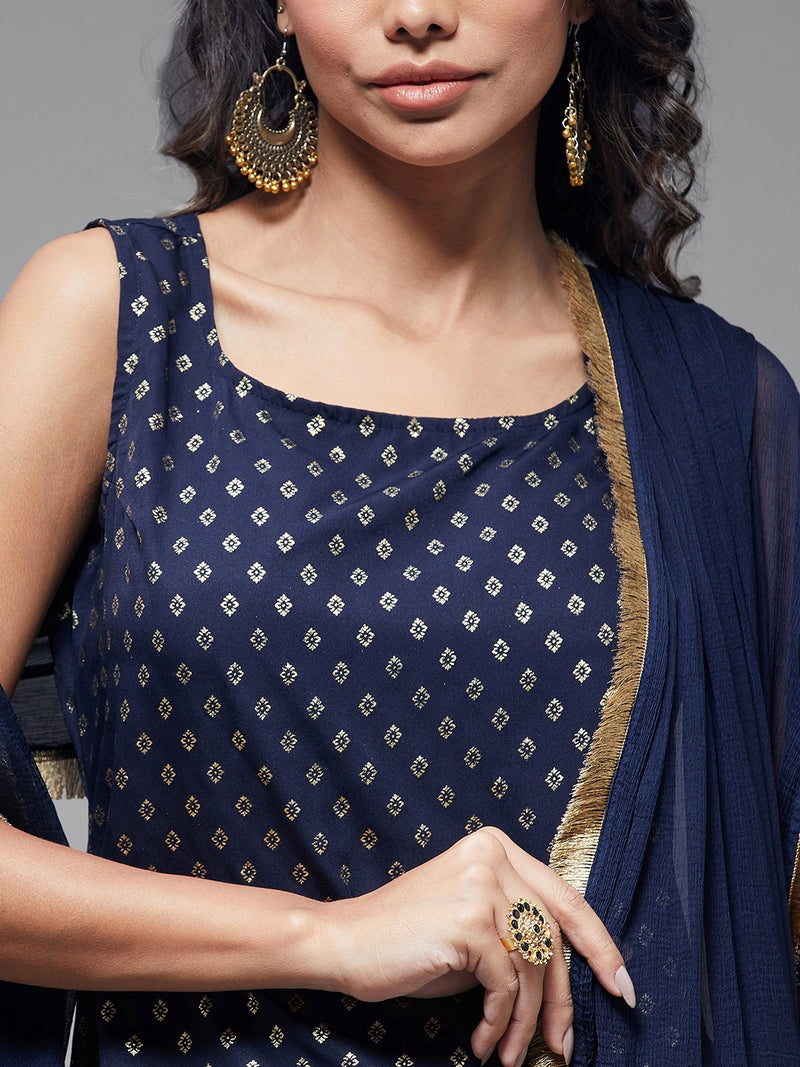 Short Kurta With Sharara And Dupatta