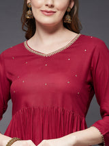 Zari Embroidery Kurta With Plazzo